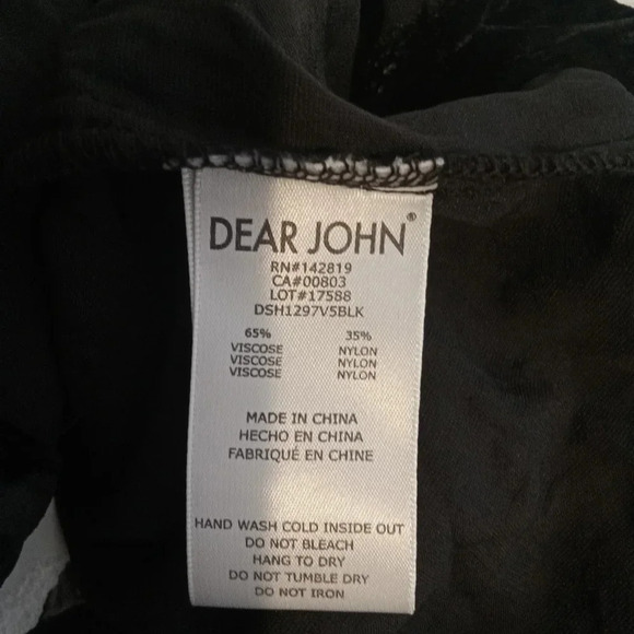 Dear John velvet button down blouse black long sleeve women's size extra small - Picture 8 of 9